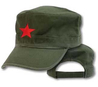 Army Green Cadet Hat With Embroidered Red Star