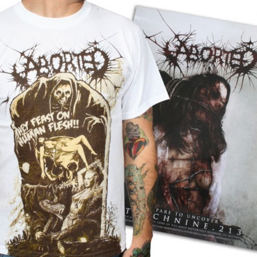Aborted- Horror on a white shirt