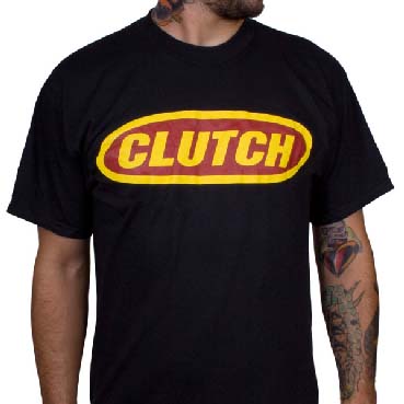 Clutch- Classic Logo on a black shirt