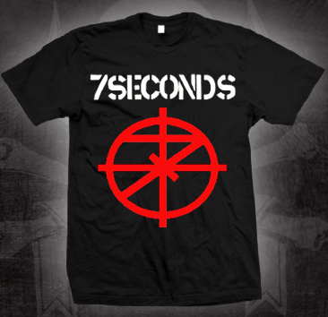 7 Seconds- Scope Symbol on a black shirt
