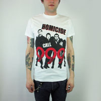 999- Homicide on a white slim fit shirt