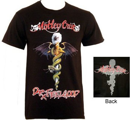 Motley Crue- Dr Feelgood on front and back on a black shirt (Sale price!)