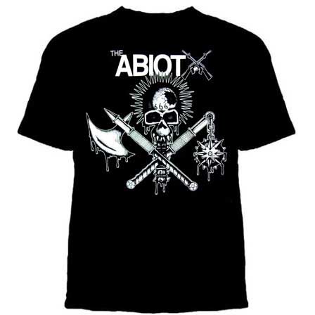 Abiot- Skull & Weapons on a black shirt (Sale price!)