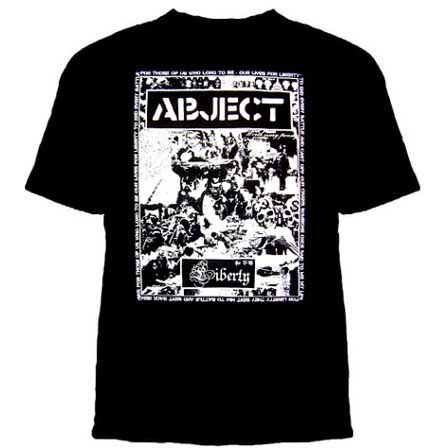 Abject- Liberty on a black shirt