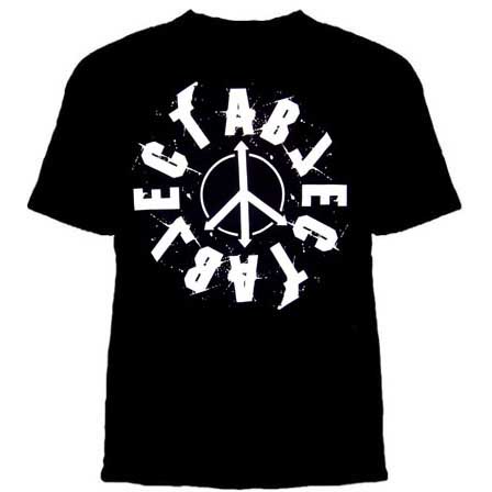 Abject- Peace Logo on a black shirt