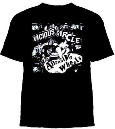 Abrasive Wheels- Vicious Circle on a black shirt
