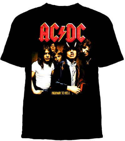 AC/DC- Highway To Hell (Band Pic) on a black shirt