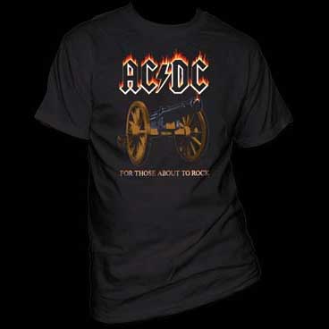 AC/DC- For Those About To Rock on a black shirt (Sale price!)