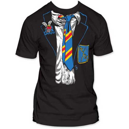 AC/DC- Schoolboy Outfit on a black slim fit shirt