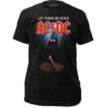 AC/DC- Let There Be Rock  on front, World Tour on back on a black shirt