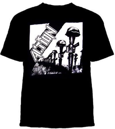 Action- Rifles on a black shirt