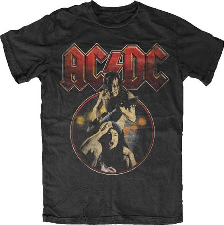 AC/DC- Angus Piggyback on a black shirt