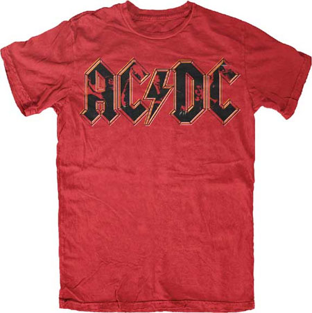 AC/DC- Logo on a red shirt