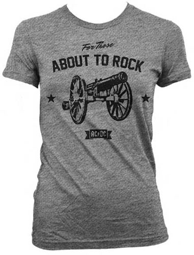 AC/DC- For Those About To Rock on a heather grey girls fitted shirt