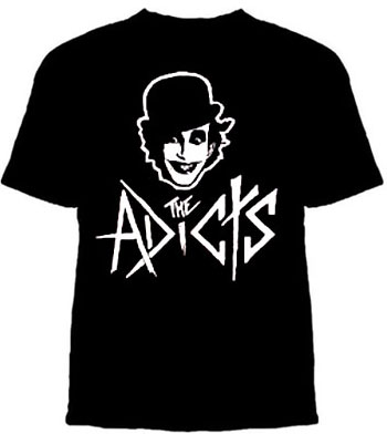 Adicts- Face And Logo on a black shirt