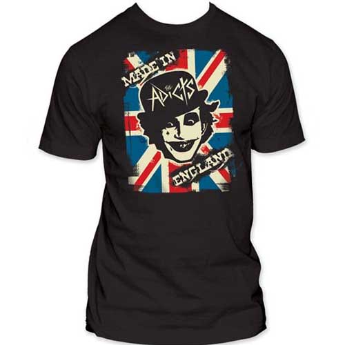 Adicts- Made In England on a black guys slim fit shirt