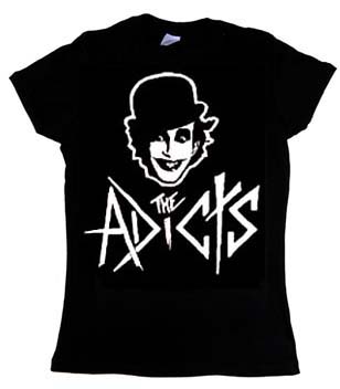 Adicts- Face on a black girls fitted shirt