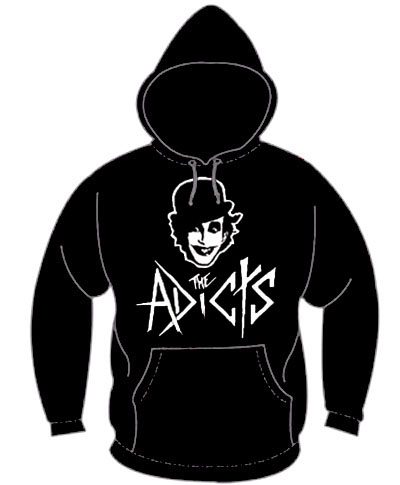 Adicts- Face on a black hooded sweatshirt