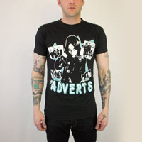 Adverts- Band Pics on a black slim fit shirt