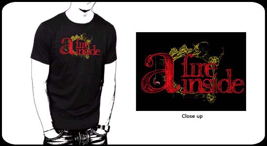 AFI- A Fire Inside Caterpillar Logo on a black shirt (Sale price!)