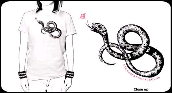 AFI- Snake on a white girls fitted  shirt (Sale price!)