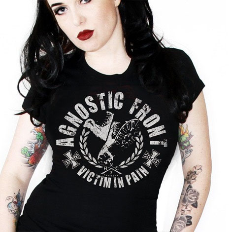 Agnostic Front- Victim In Pain on a black girls fitted shirt
