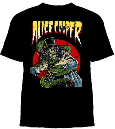 Alice Cooper- Comic Book Picture on a black shirt