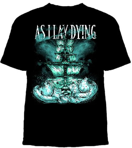 As I Lay Dying- Ship on a black shirt