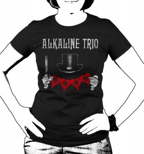 Alkaline Trio- Top Hat on a black girls fitted shirt