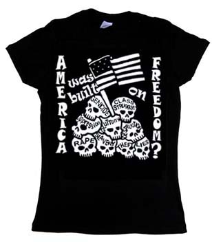 America Was Built On Freedom? on a black girls fitted shirt