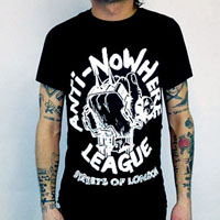 Anti Nowhere League- Streets Of London on a black slim fit shirt
