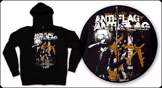 Anti Flag- Boy Scout on a black zip up hooded sweatshirt (Sale price!)