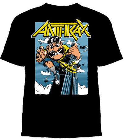 Anthrax- King Not Man on a black shirt