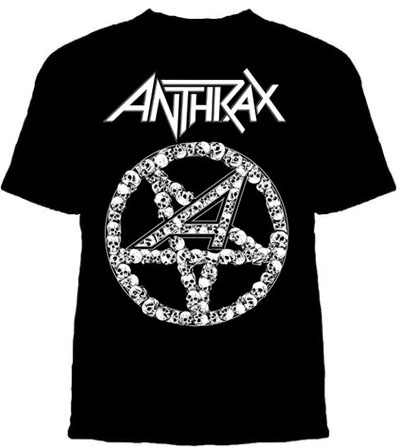 Anthrax- Skulls Pentagram on a black shirt