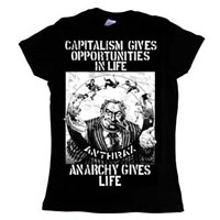 Anthrax- Anarchy Gives Life on a black girls fitted shirt