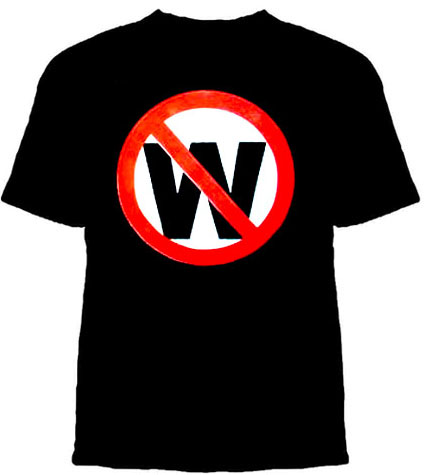 Anti Bush- Crossed Out W on a black shirt (Sale price!)