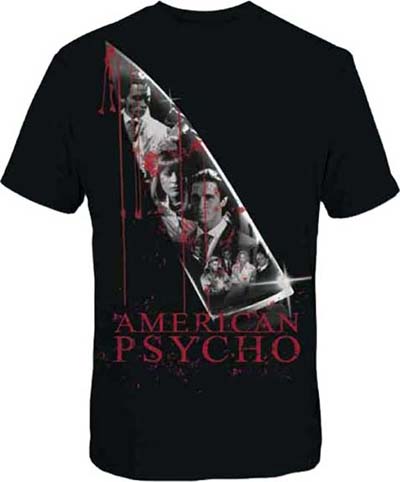 American Psycho- Bloody Knife on a black shirt