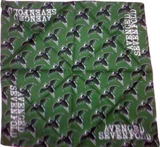 Avenged Sevenfold- Deathbats on an army green bandana