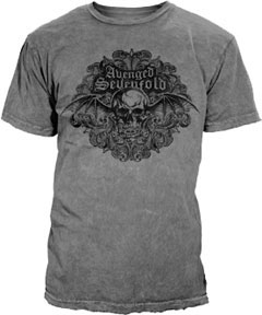 Avenged Sevenfold- Deathbat on an asphalt slim fit shirt
