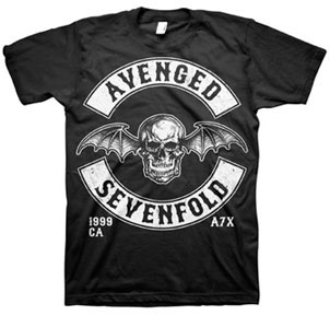 Avenged Sevenfold- Deathbat Crest on a black shirt