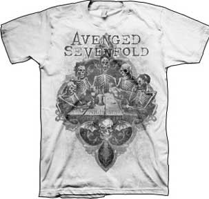 Avenged Sevenfold- Bottoms Up on a white shirt
