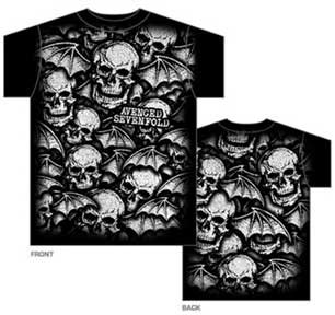 Avenged Sevenfold- Oversize Deathbat Print on front & back on a black shirt