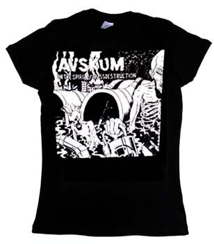 Avskum- In The Spirit Of Mass Destruction on a black girls fitted shirt