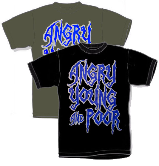 Show product details for Angry Young And Poor- Blue Logo shirt
