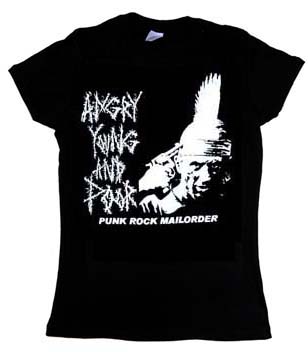 Angry Young And Poor- Gun To Head (Deer Hunter) on a black fitted girls shirt