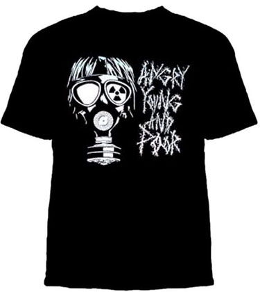 Angry Young And Poor- Gas Mask on a black shirt