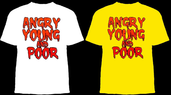 Angry Young And Poor- Orange Logo shirt