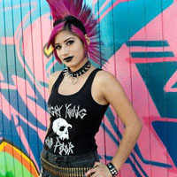Show product details for Angry Young And Poor- Skull on a black girls tank