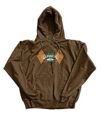 Guinness- Stitched Argyle Design on a brown hooded sweatshirt (Sale price!)