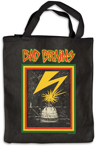 Bad Brains- Lightning on a black tote bag
